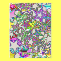 Colourful Stars Collage postcards