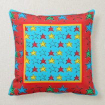 Colourful Stars Throw Pillow pillows