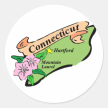 Colourful State of Connecticut Map Tees, Gifts Sticker