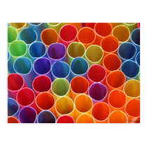 Colourful Straws Postcard postcards