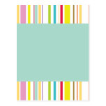 Colourful Stripes, Aqua Post Cards