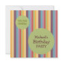 Colourful Stripes Birthday Party invitation