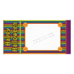 Colourful stripes - halloween colours and pattern photo cards