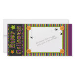 Colourful stripes - halloween colours and pattern customized photo card