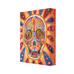 Colourful Sugar Skull Art on Canvas - Ready to Han Stretched Canvas Prints