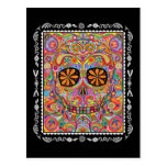 Colourful Sugar Skull Day of the Dead Postcard