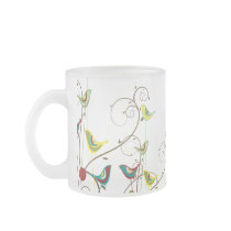 Colourful Summer Bird and Swirl Mug