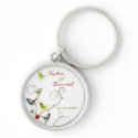 Colourful Summer Bird and Swirls Save-the-Date keychains