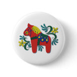 Colourful Swedish Dala Horse buttons