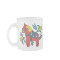 Colourful Swedish Dala Horse Coffee Mug