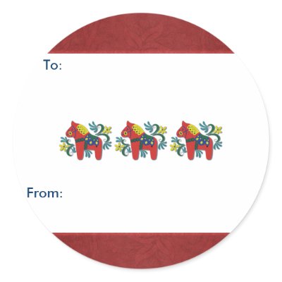 Colorful Swedish Dala Horse Sticker