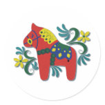 Colourful Swedish Dala Horse stickers
