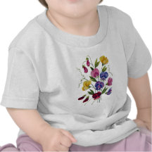 Colourful Sweet Peas Embroidered Shirt