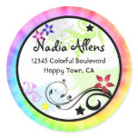 Colourful Swirls and Tie Dye Address Label stickers