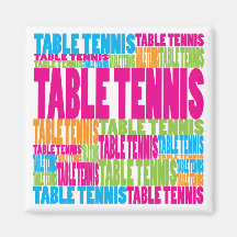 Colourful Table Tennis Refrigerator Magnet