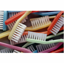 Colourful toothbrushes photo sculptures