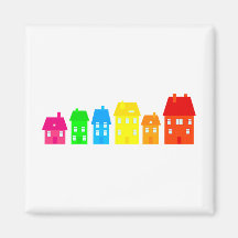 Colourful Town Refrigerator Magnets