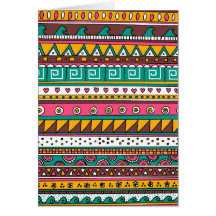Colourful Tribal pattern Greeting Cards