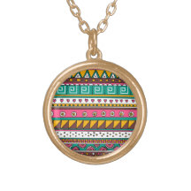 Colourful Tribal pattern Personalized Necklace