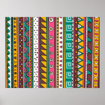 Colourful Tribal pattern Posters