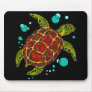 Colourful Tribal Turtle Tattoo Mouse Pad