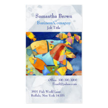 Colourful Tropical Fish Custom Business Cards