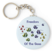 Colourful Tropical Fish Swimming Free Keyring Key Chain