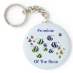 Colourful Tropical Fish Swimming Free Keyring keychains