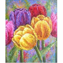 Colourful Tulip Flowers Painting Art - Multi
