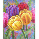 Colourful Tulip Flowers Painting Art - Multi photo sculptures