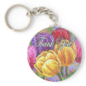 Colourful Tulip Flowers Thank You Items - Multi keychains