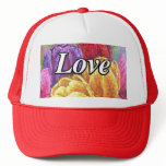 Colourful Tulips Flowers Painting Art - Multi hats