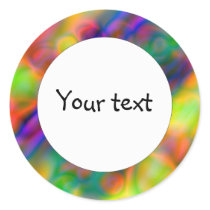 Colourful vibrant shapes (1) round stickers