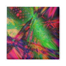 Colourful vibrant shapes (2) fridge magnets