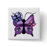 Colourful Watcher Butterflies buttons