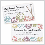 colourful yarn balls knitting needles business c.. business cards