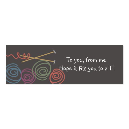 colourful yarn balls knitting needles gift tags business card templates