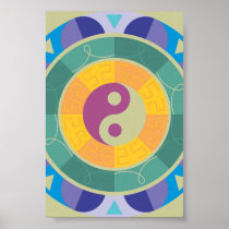 Colourful Yin Yang Mandala Pattern Print