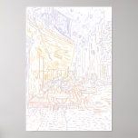 Colouring Page - Cafe Terrace Night Van Gogh posters