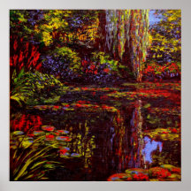 Colours on Monet's Pond Print