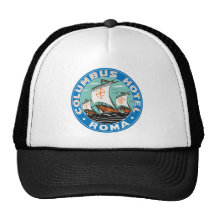 Columbus Hotel, Roma Luggage Label Trucker Hats