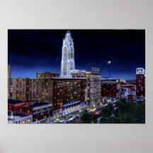 Columbus Ohio at Night 1940 Posters