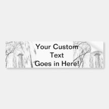 Column Under Weeping Tree High Dynamic range Bumper Stickers