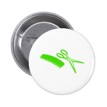 Comb & Scissors - Hairdresser Button