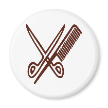 Comb & Scissors - Hairdresser Refrigerator Magnets