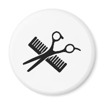 Comb & Scissors Fridge Magnets