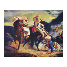 Combat of the Giaour and the Pasha by Delacroix Gallery Wrapped Canvas