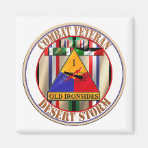 Combat Veteran 1st AD Desert Storm Fridge Magnet