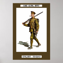 Come Along, Boys! Enlist To-Day Print