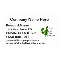 come at me bro dragon green business card